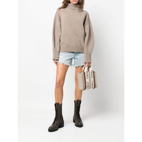 CHLOE Woody Large Tote Bag Women Beige Totes - Picture 2 of 5